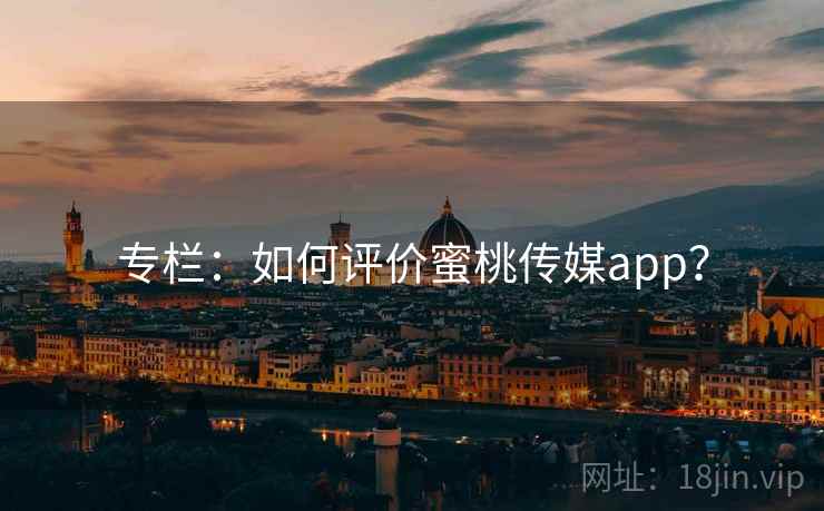 专栏：如何评价蜜桃传媒app？